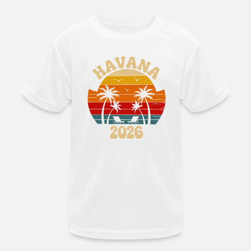 La Havane 2026 Coucher de soleil rétro T-shirt sport Enfant
