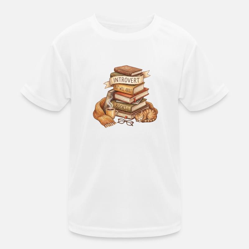 Introvert Buchliebhaber Stapel Kinder Funktions-T-Shirt