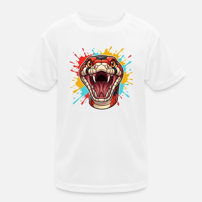 Tête de serpent en choc de couleur T-shirt sport Enfant