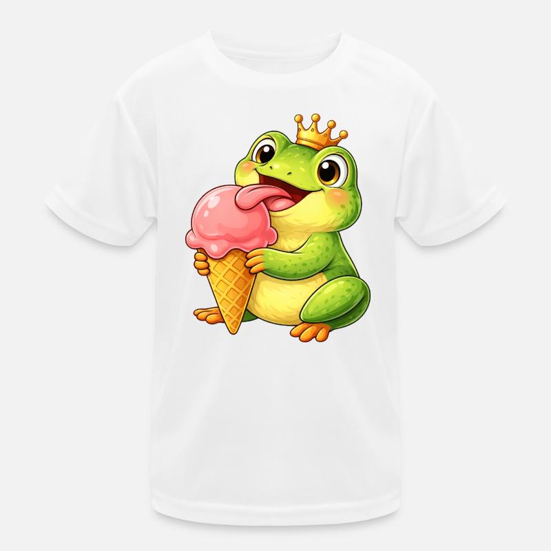Mignon roi grenouille avec de la glace T-shirt sport Enfant