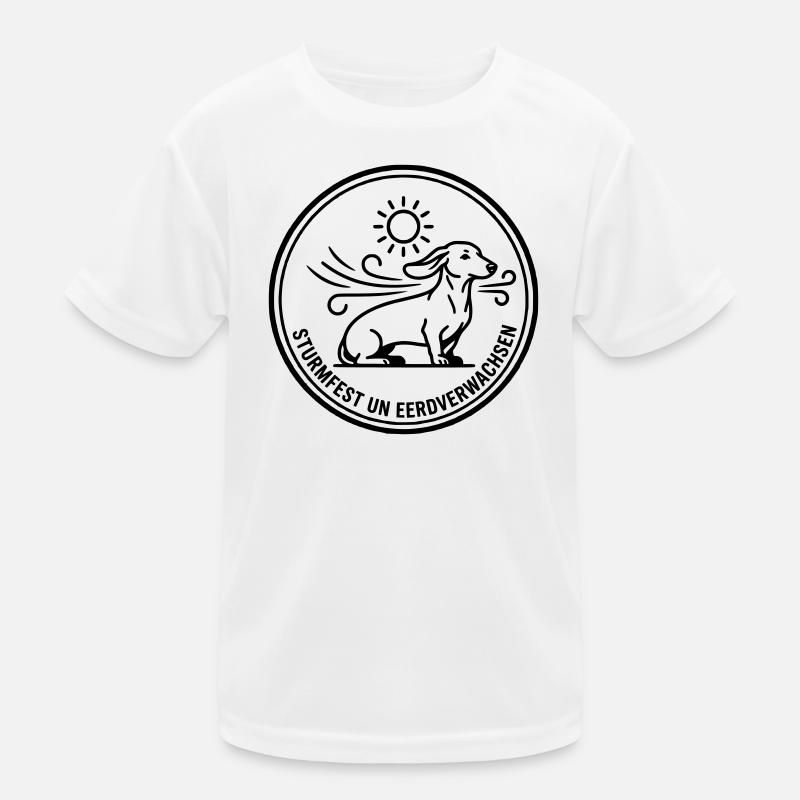 Sturmfest Dackel Badge Kinder Funktions-T-Shirt