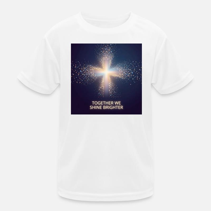 Lichtkreuz Gemeinsam Strahlen Kinder Funktions-T-Shirt