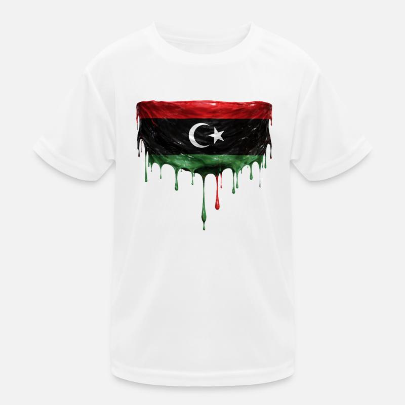 Conception de la chute du drapeau libyen T-shirt sport Enfant