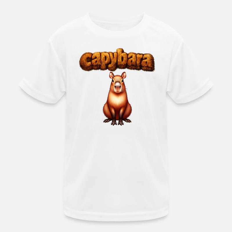 Hairy Capybara Artwork Kids Functional T-Shirt