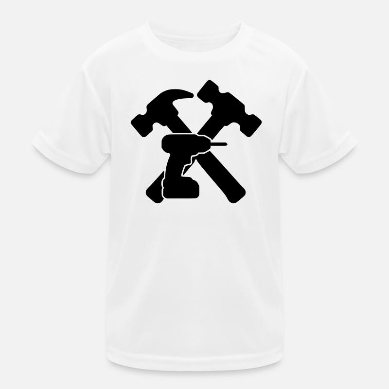 Tool Hammers Drill Silhouette Kids Functional T-Shirt