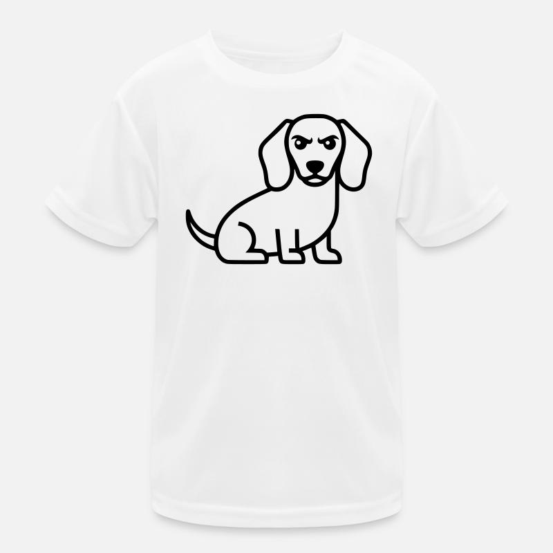 Böser Dackel Teckel Outline Kinder Funktions-T-Shirt