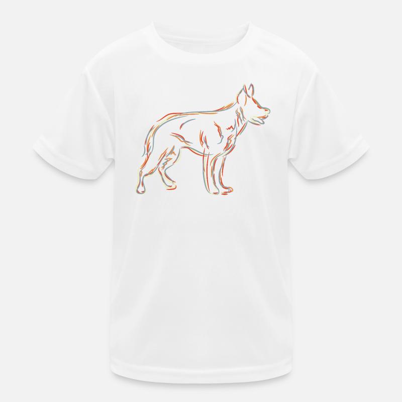 German Shepherd Drawing Kids Functional T-Shirt
