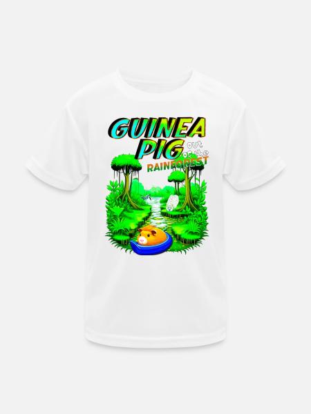 Meerschweinchen-Dschungel-Abenteuer - Kinder Funktions-T-Shirt - Weiß