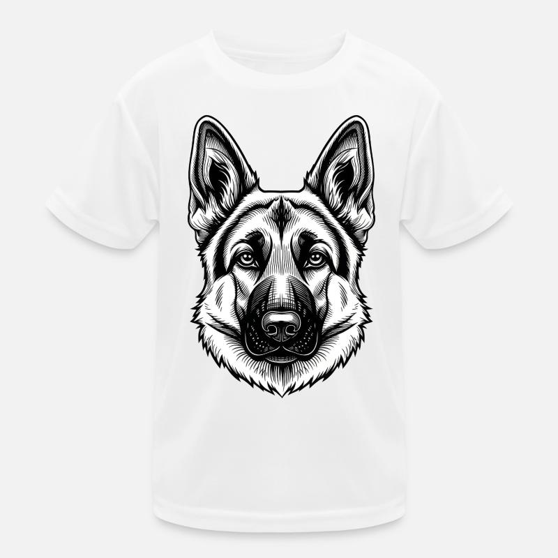Inkline Deutscher Schäferhundkopf Kinder Funktions-T-Shirt