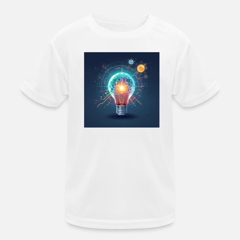 Neon Brain Lamp Innovation Kids Functional T-Shirt