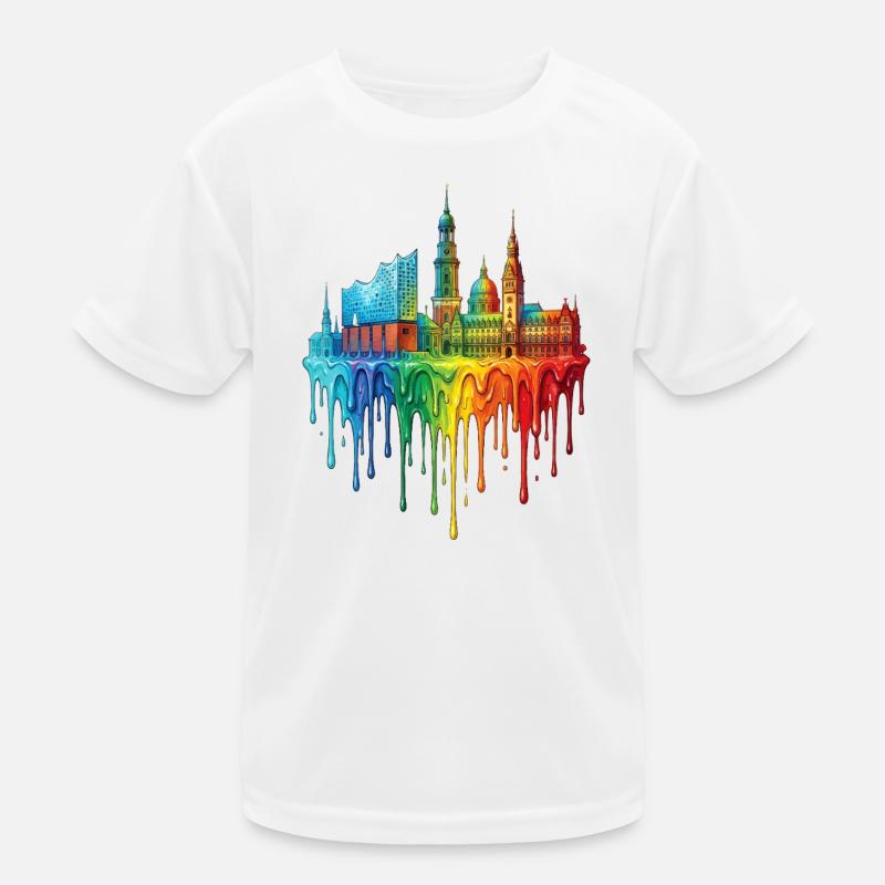 Hambourg avec des dégradés colorés T-shirt sport Enfant