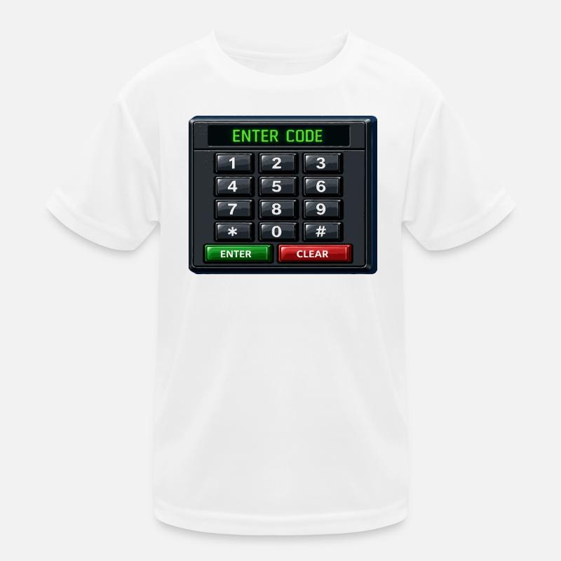 Geben Sie Code Keypad Neon ein Kinder Funktions-T-Shirt