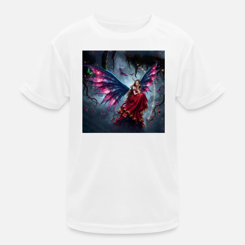 Fée ailée en robe rouge T-shirt sport Enfant