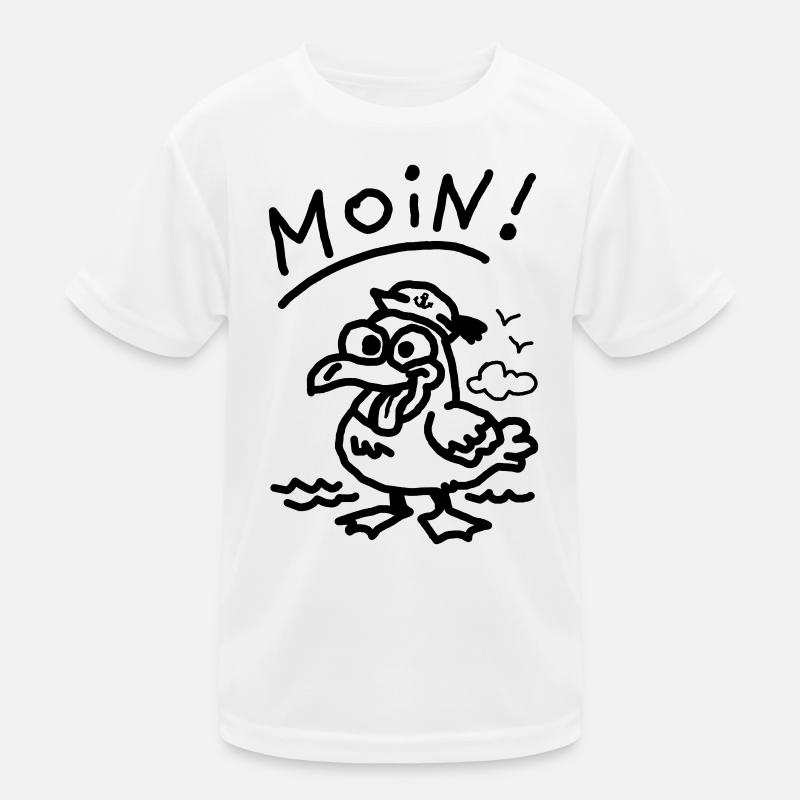 Moin dämliche Möwe witzige Möwe meer urlaub strand Kinder Funktions-T-Shirt