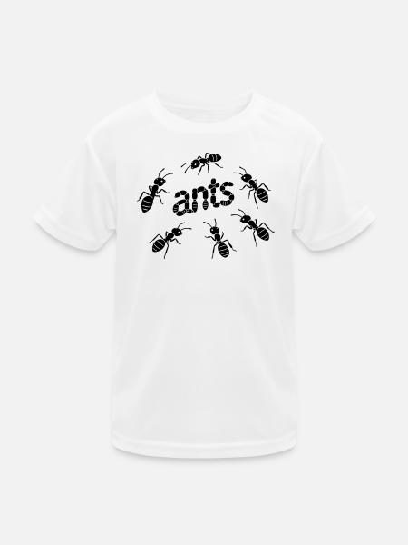 Ameisen - Kinder Funktions-T-Shirt - Weiß - Vorne
