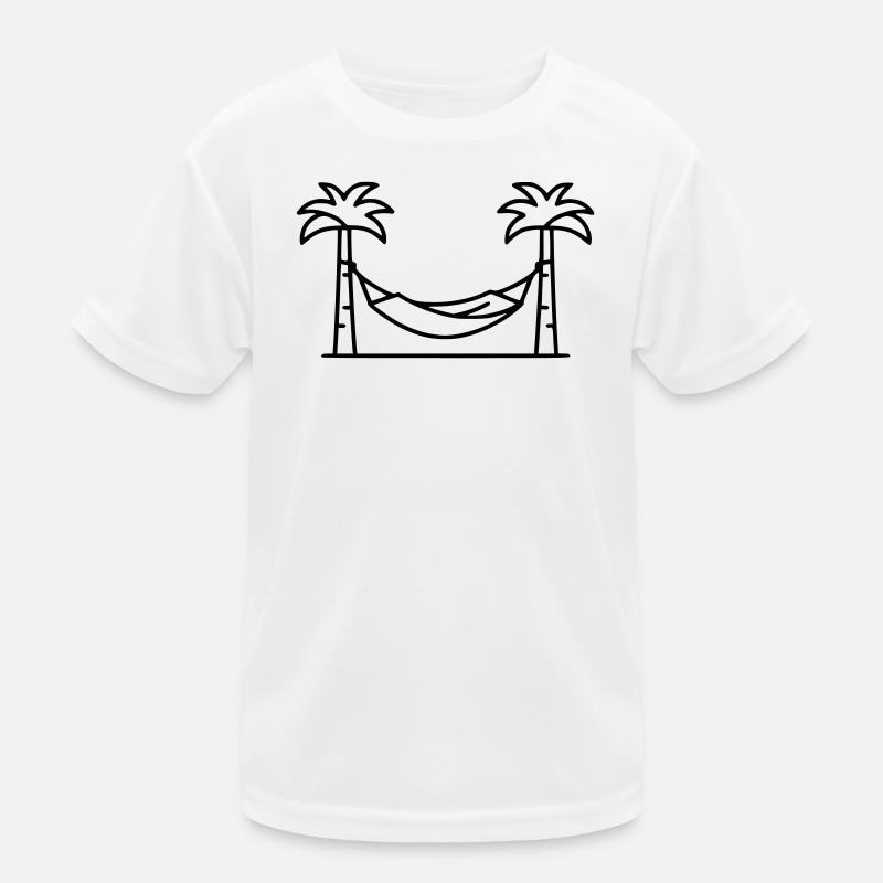 Hammock Palm Trees Holiday Outline Kids Functional T-Shirt
