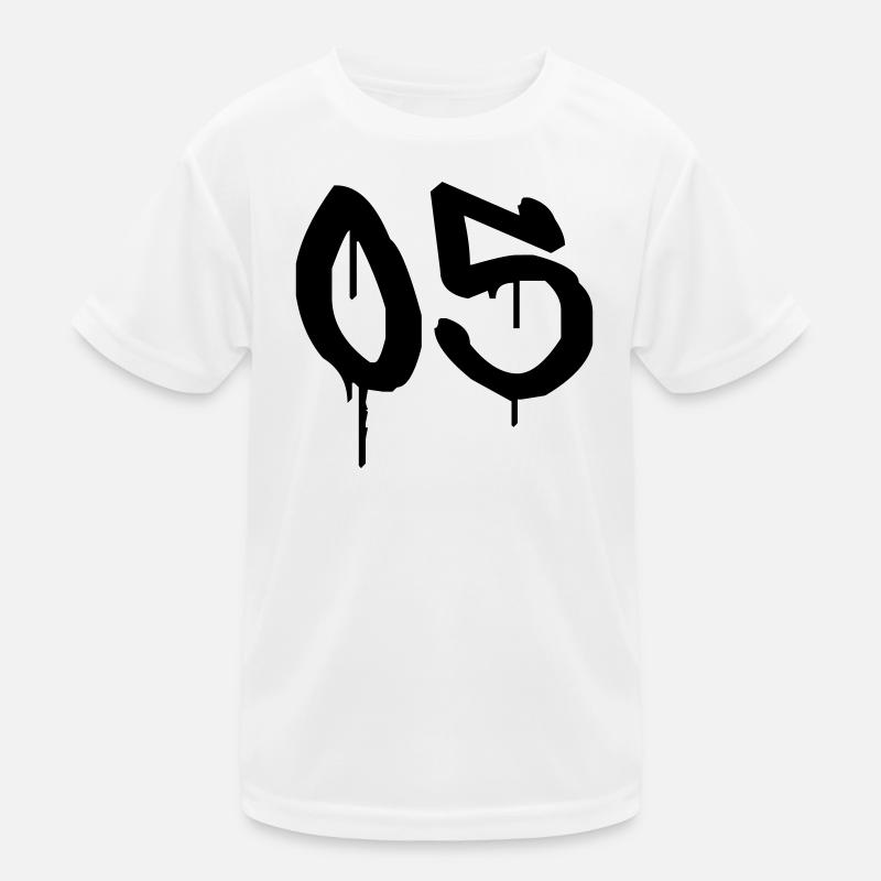 Number 05 Urban Graffiti Style Kids Functional T-Shirt