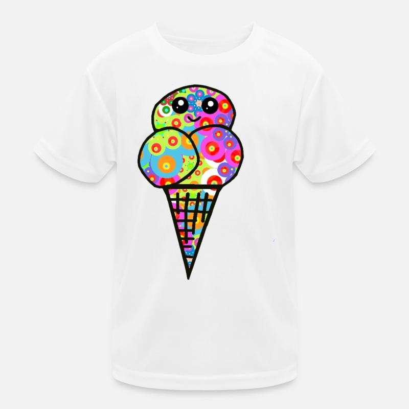 Buntes Blüten-Eisdesign Eiscreme Retro 60er Kids Functional T-Shirt