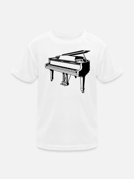 piano à queue piano - T-shirt sport Enfant - blanc - Devant