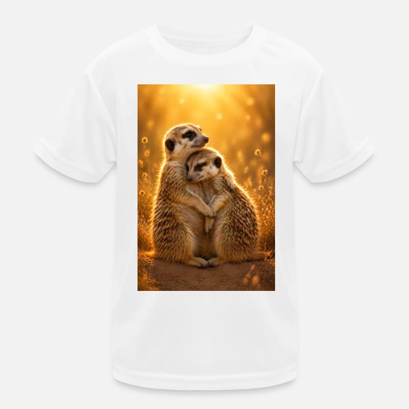Erdmännchen Umarmung Kinder Funktions-T-Shirt