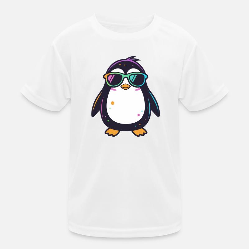 Pinguin-Neonbrillen Kinder Funktions-T-Shirt