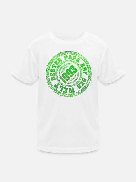 1993 Retro Papa Stempel - Kinder Funktions-T-Shirt - Weiß - Vorne