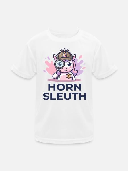 Détective Horn Détective Drôle de Détective Licorne Mystère - T-shirt sport Enfant - blanc - Devant
