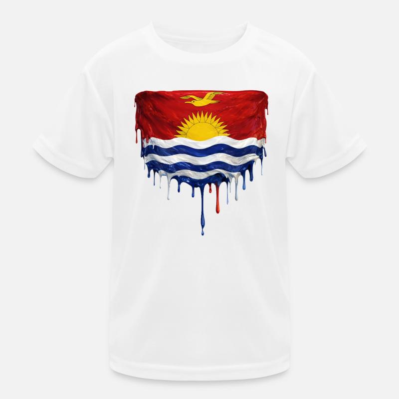 Dripping Kiribati flag Kids Functional T-Shirt