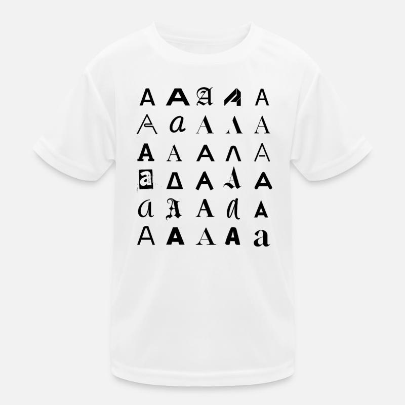 Typografie: Ein Buchstabenvariationsdesign. Kinder Funktions-T-Shirt