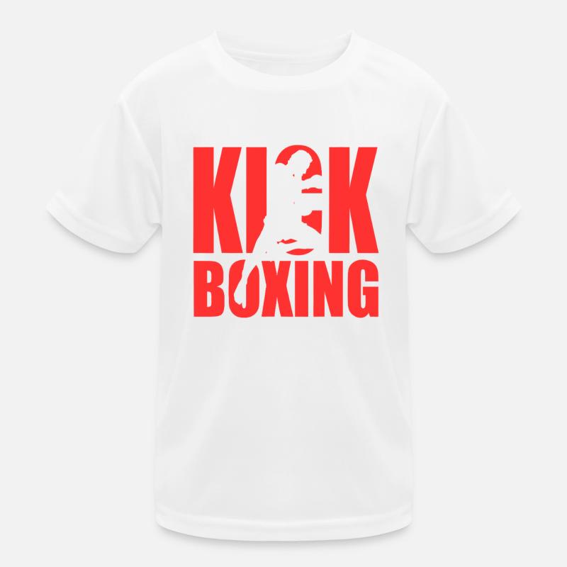 Kick Boxing Silhouette Kids Functional T-Shirt