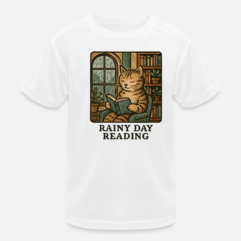 Lecture du chat de pluie T-shirt sport Enfant