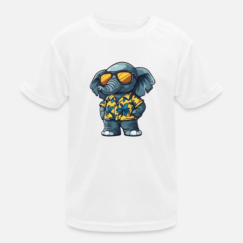 Elefant Comic Urlaub Kinder Funktions-T-Shirt