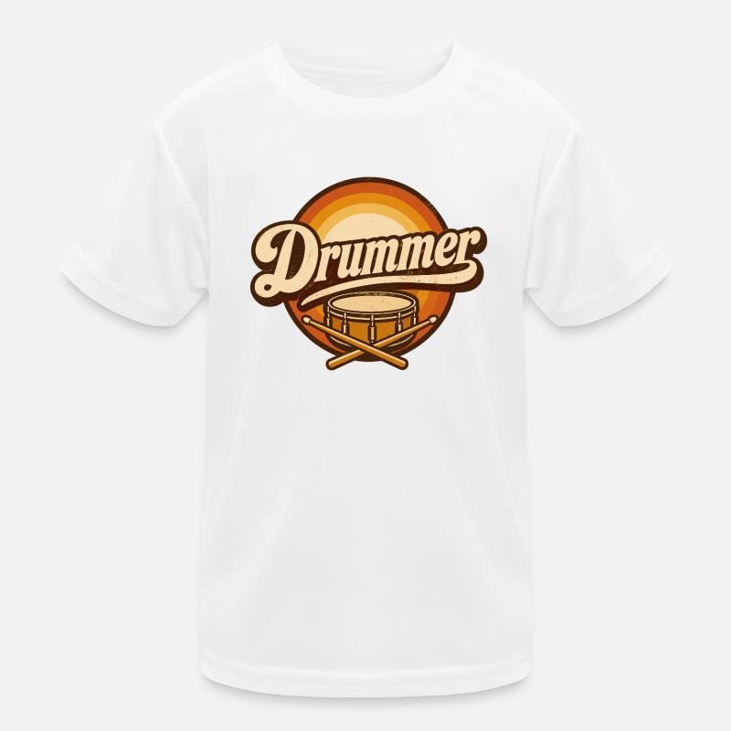 Logo rétro du batteur avec batterie T-shirt sport Enfant