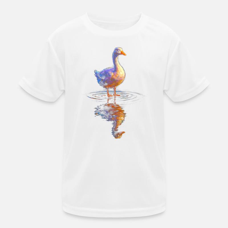 Wasserfarbene Ente am Teich Kinder Funktions-T-Shirt