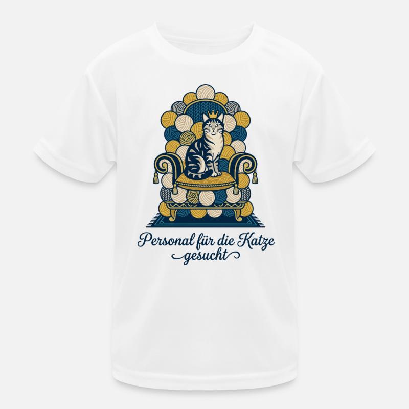 Katze Thron Personal Spruch Kinder Funktions-T-Shirt