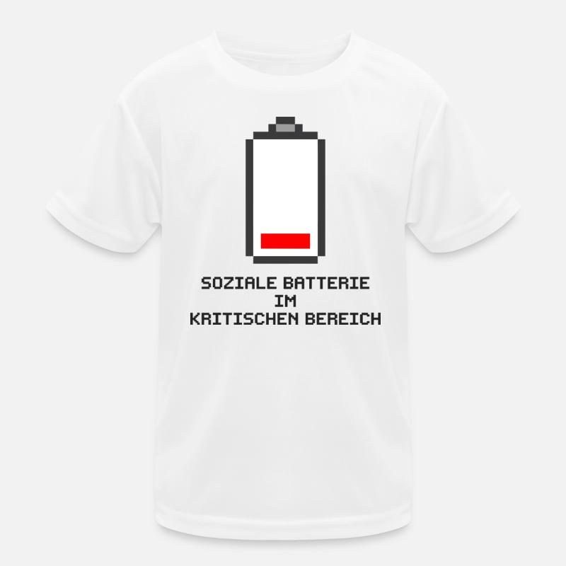 Soziale Batterie Pixel Art Kinder Funktions-T-Shirt