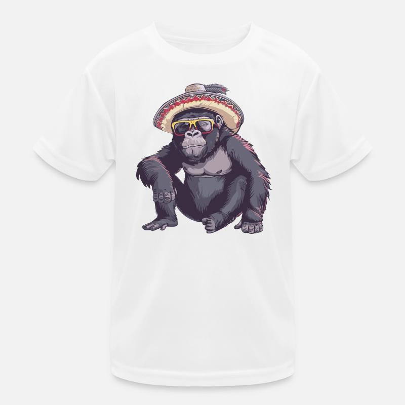 Gorilla Comic Lustig Sombrero Kinder Funktions-T-Shirt