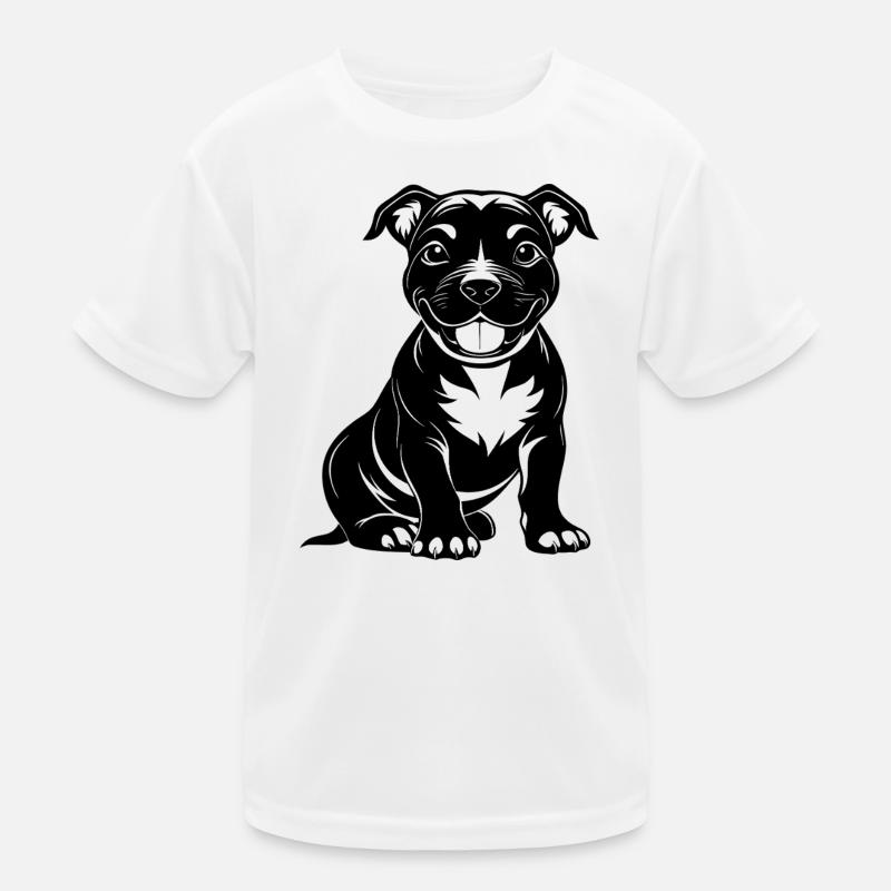Süßer, glücklicher Pitbul Kinder Funktions-T-Shirt