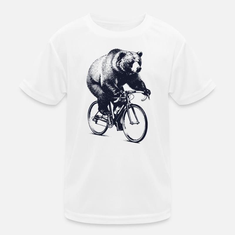 Bear sur une moto de course T-shirt sport Enfant