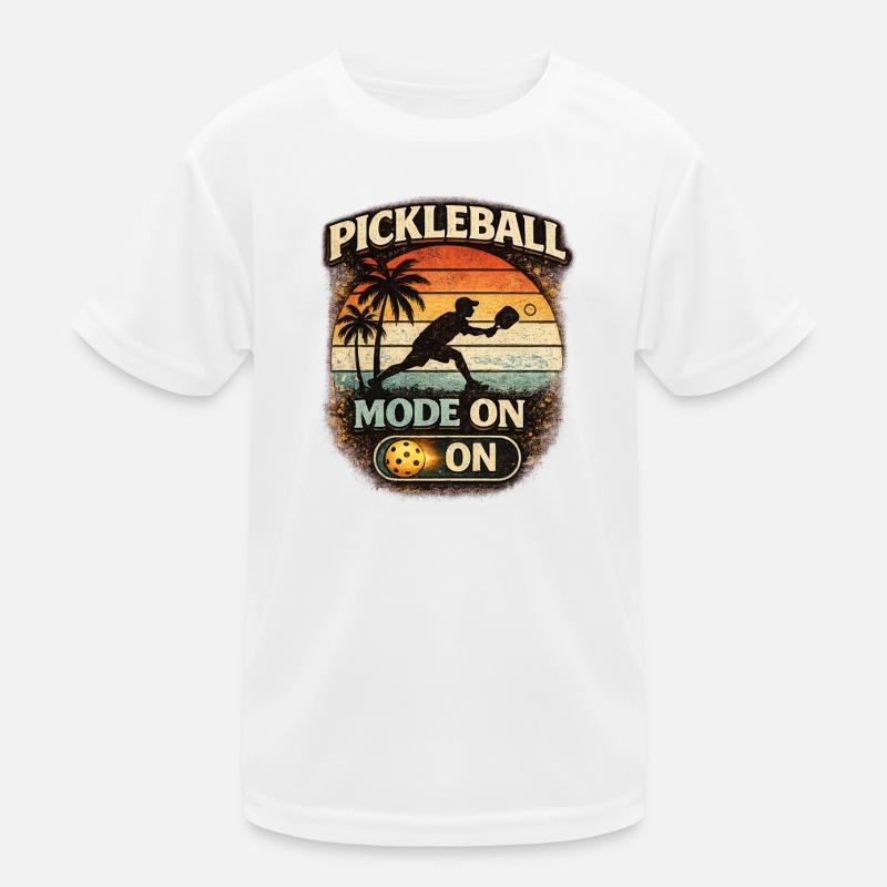 Pickleball Mode An Retro Sunset Kids Functional T-Shirt
