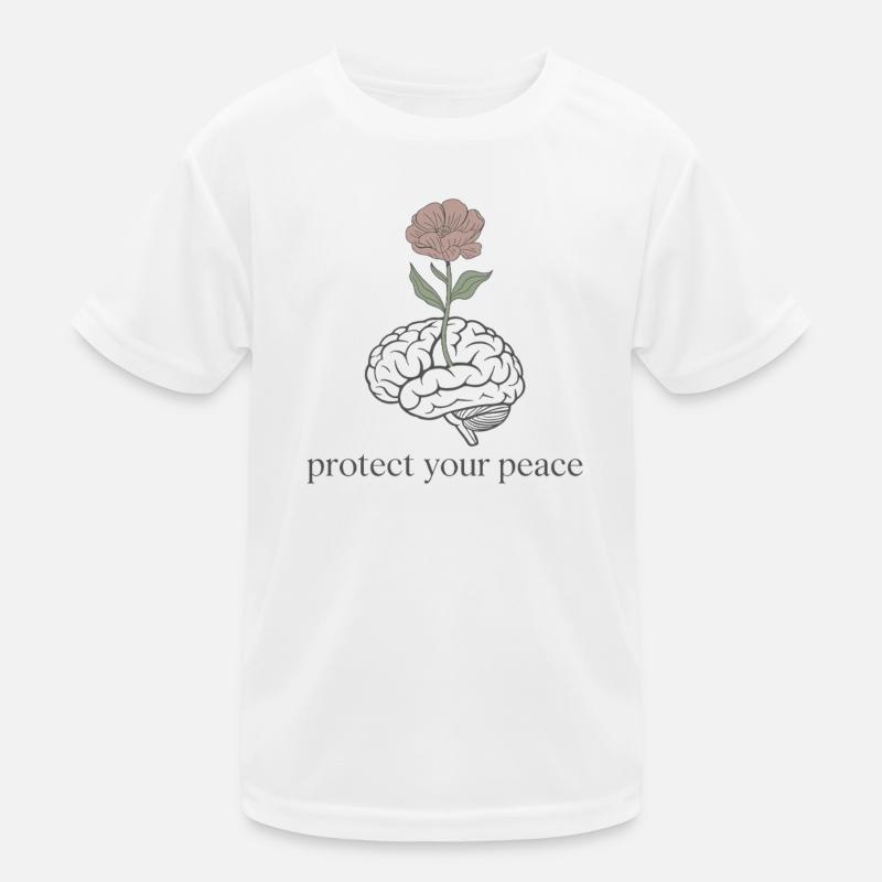 Gehirnblume: Frieden schützen Kinder Funktions-T-Shirt