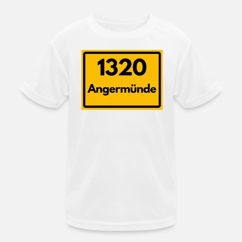 ALTE POSTLEITZAHL PLZ RETRO 1320 ANGERMÜNDE HEIMAT Kinder Funktions-T-Shirt