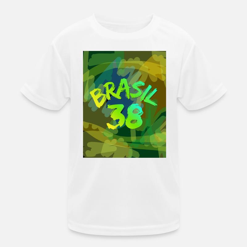 Brasil 38 Neon Pinsel Kinder Funktions-T-Shirt