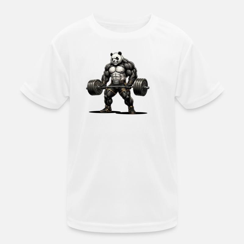 Panda Strength – Bodybuilding Design Kinder Funktions-T-Shirt