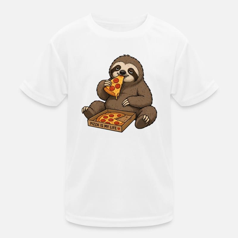 Pizza-Sloth Lebensgenuss Kinder Funktions-T-Shirt
