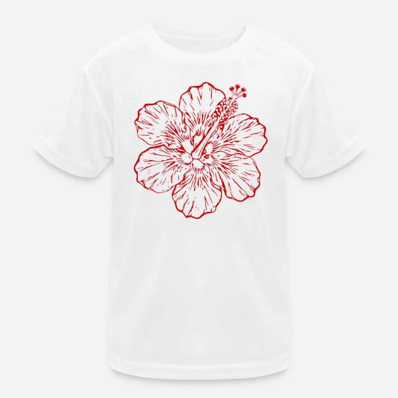 Cadeau de Noël de fleurs d’hibiscus hawaïen, fleurs d’hibiscus T-shirt sport Enfant