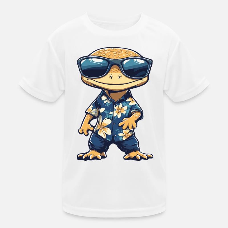 Echse Comic Urlaub Kinder Funktions-T-Shirt