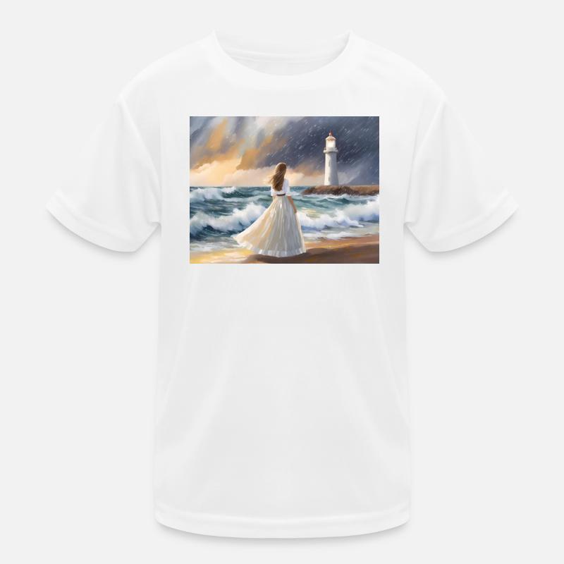 Die Frau und der Leuchtturm  Kinder Funktions-T-Shirt