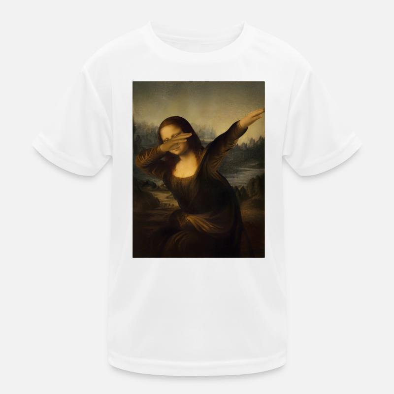 Mona Lisa Dab Leonardo Da Vinci Mona Lisa Kids Functional T-Shirt