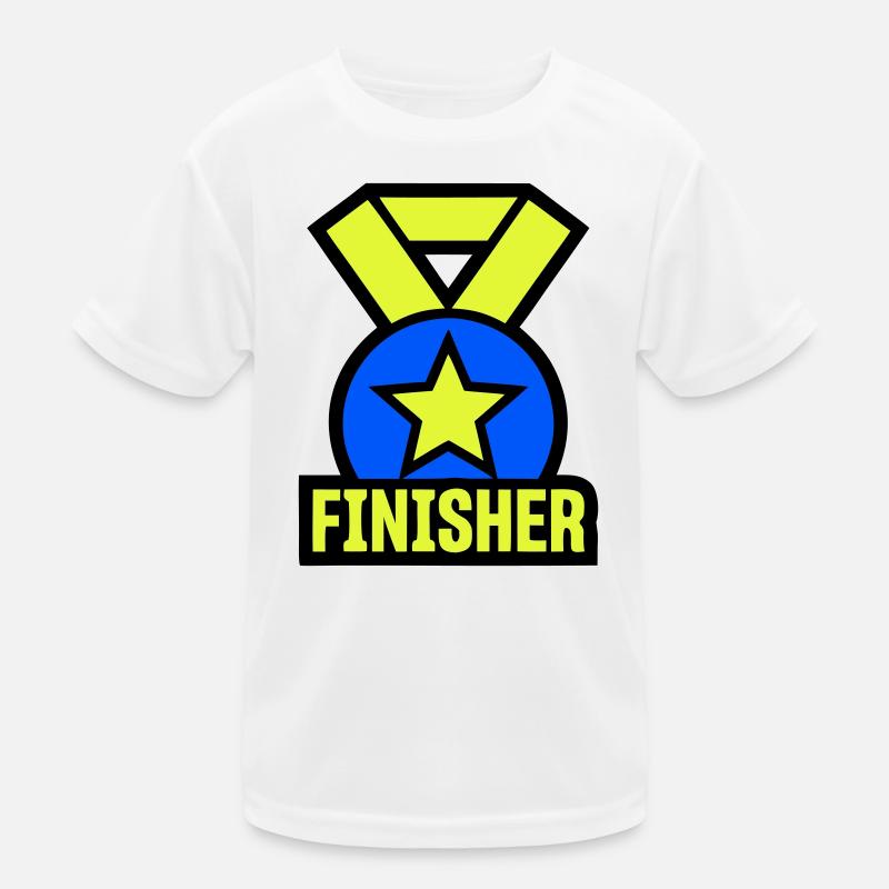 Stolzer Finisher Medaille Stern Kinder Funktions-T-Shirt